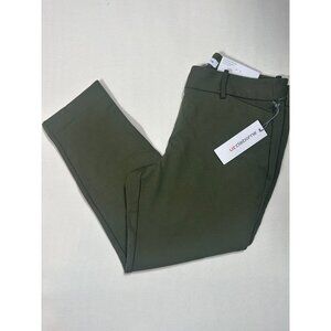 Liz Claiborne Mid-Rise Ankle Pants Olive Green 4-Way Stretch Size 8P Petite
